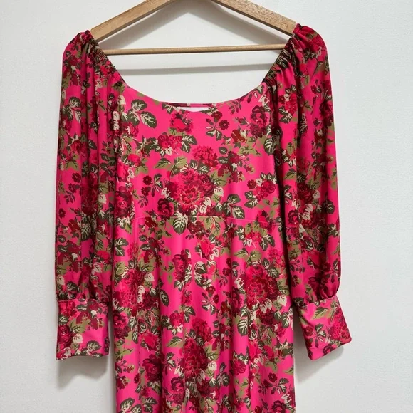 Smith & Quinn The Marigold Midi Dress Women Small Floral Balloon Sleeve Square N - Picture 3 of 13